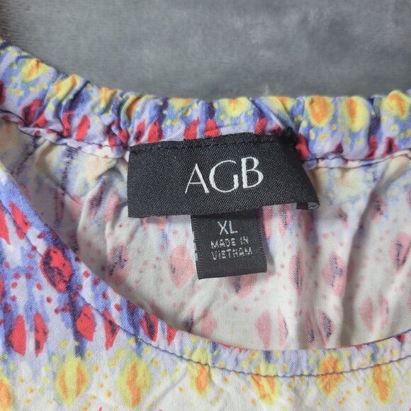 AGB Womens XL‎ Sleeveless Tank Top Boho Festival Multicolor Aztec Print - Picture 2 of 9